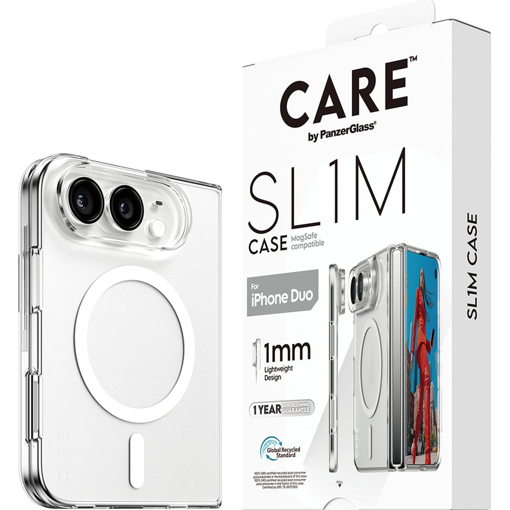 Handyhülle für iPhone Duo, CARE by PanzerGlass SL1M mit MagSafe, Transparent (1/6)