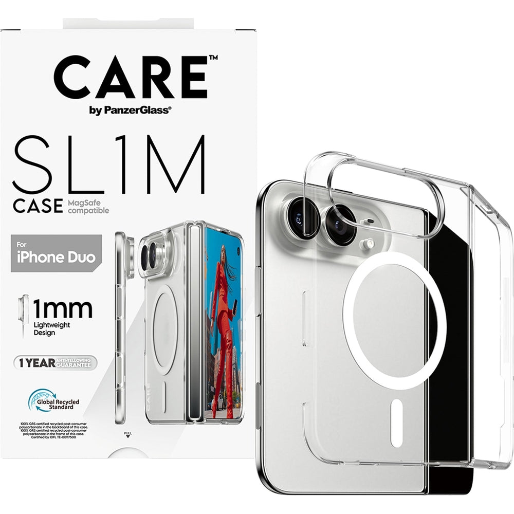 Handyhülle für iPhone Duo, CARE by PanzerGlass SL1M mit MagSafe, Transparent (2/6)