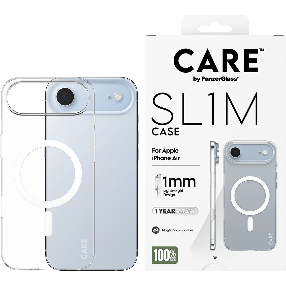 Handyhülle für iPhone Air, CARE by PanzerGlass SL1M mit MagSafe, Transparent