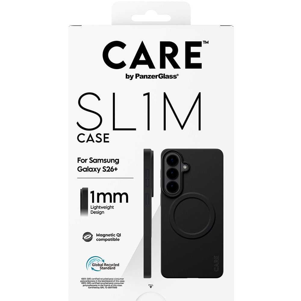 Handyhülle für Galaxy S26 Plus, CARE by PanzerGlass SL1M mit MagSafe, Schwarz