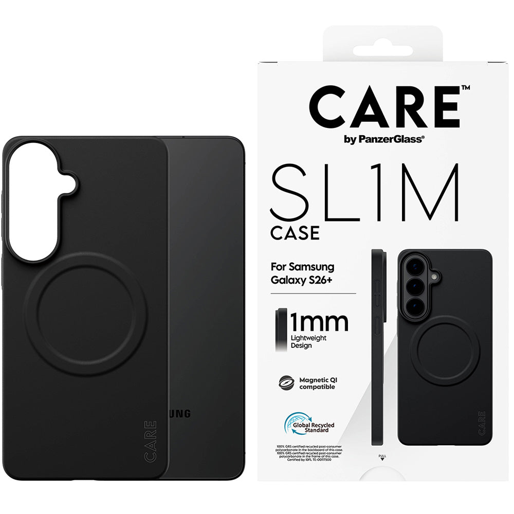 Handyhülle für Galaxy S26 Plus, CARE by PanzerGlass SL1M mit MagSafe, Schwarz
