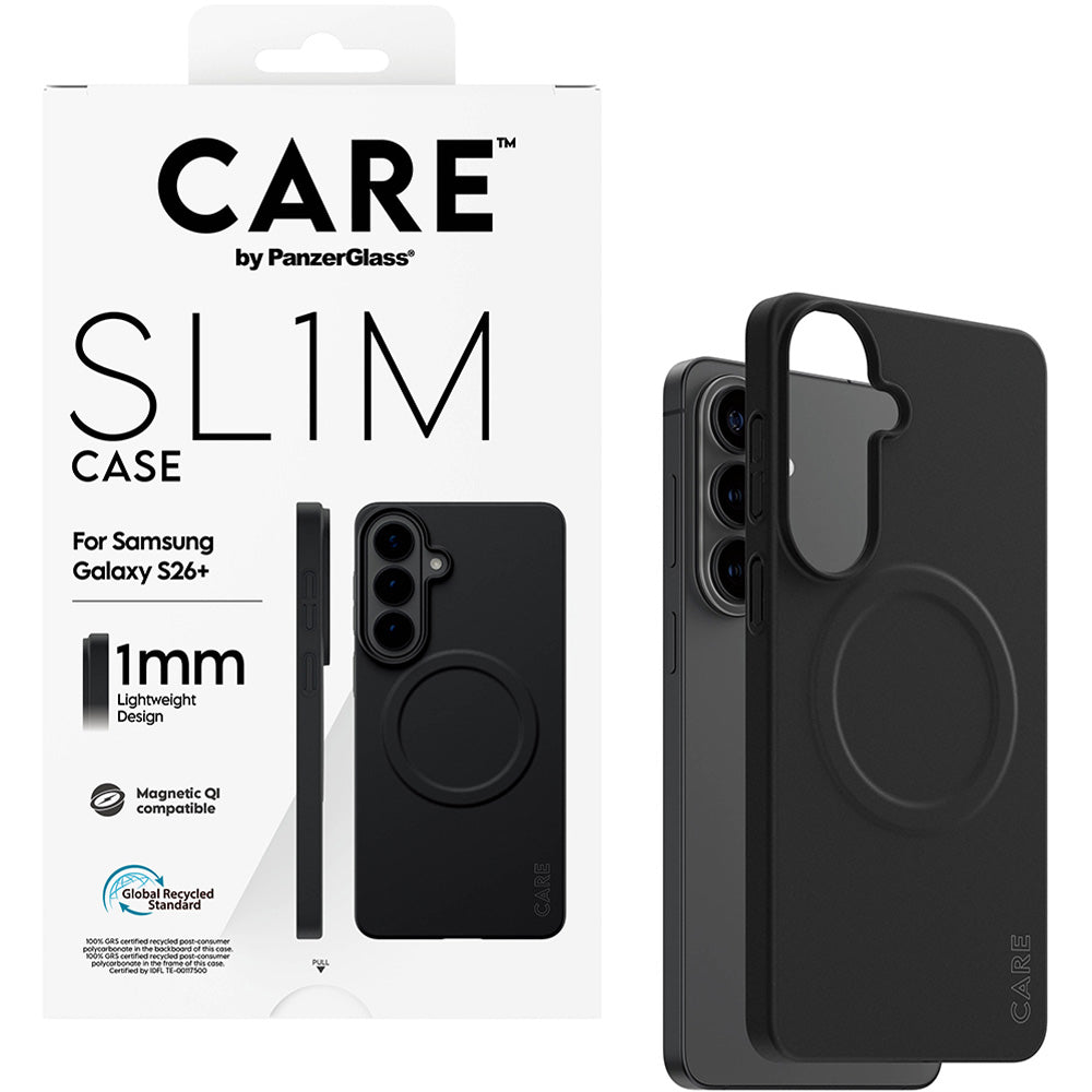 Handyhülle für Galaxy S26 Plus, CARE by PanzerGlass SL1M mit MagSafe, Schwarz