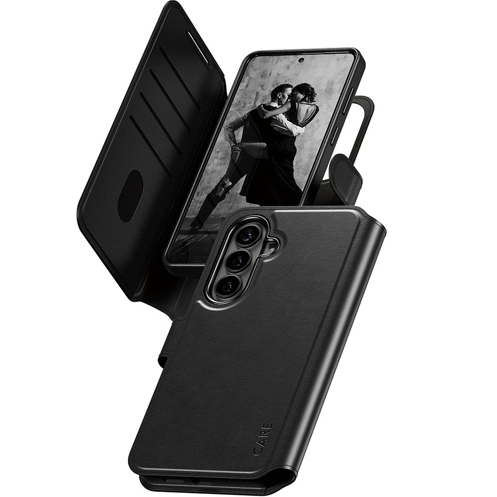 Handyhülle für Galaxy S26 Plus, CARE by PanzerGlass Tango 2in1 Wallet mit MagSafe, Schwarz