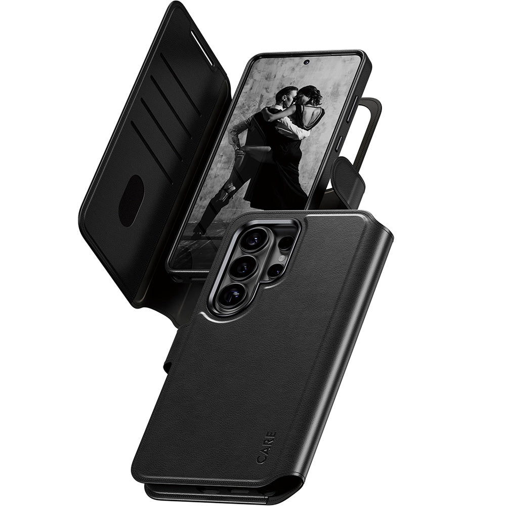 Handyhülle für Galaxy S26 Ultra, CARE by PanzerGlass Tango 2in1 Wallet mit MagSafe, Schwarz