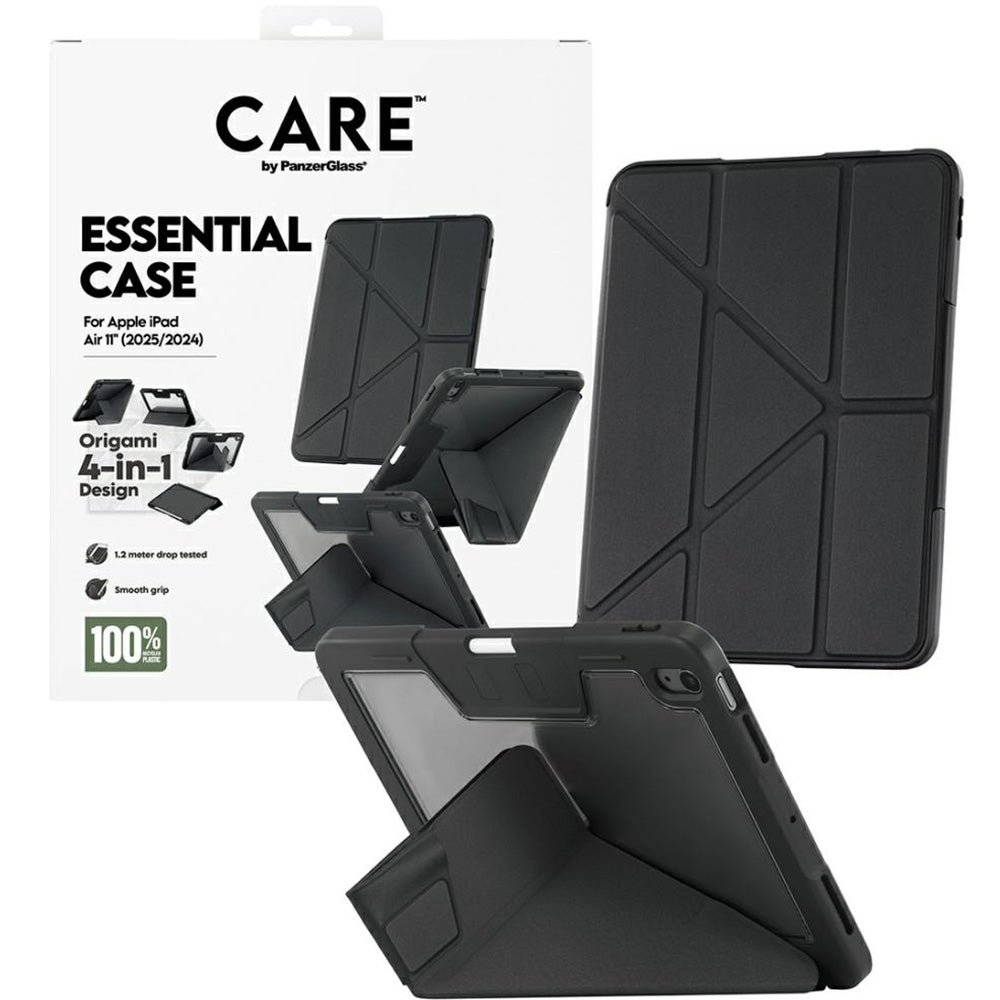 Schutzhülle für iPad Air 11" 2025/2024, CARE by PanzerGlass TPU Essential Case, Schwarz-Transparent