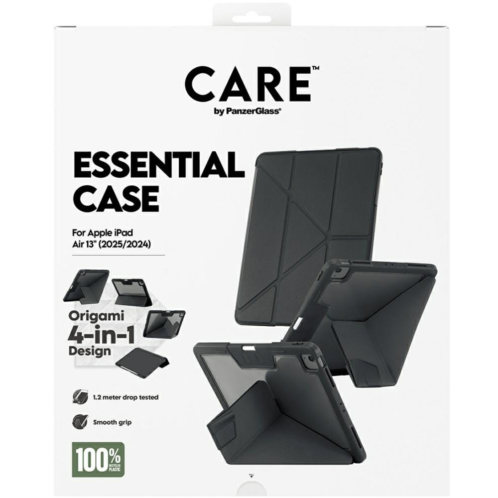 Schutzhülle für iPad Air 13" 2025 / 2024, CARE by PanzerGlass TPU Essential Case, Schwarz-Transparent