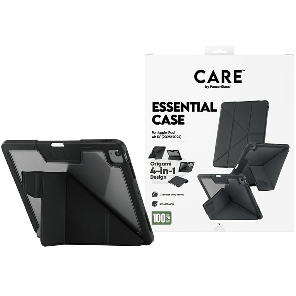 Schutzhülle für iPad Air 13" 2025 / 2024, CARE by PanzerGlass TPU Essential Case, Schwarz-Transparent