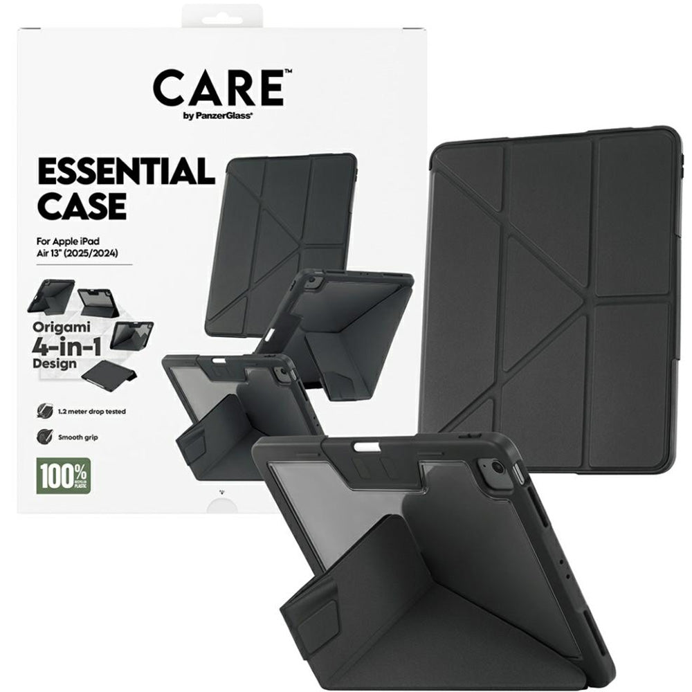 Schutzhülle für iPad Air 13" 2025 / 2024, CARE by PanzerGlass TPU Essential Case, Schwarz-Transparent