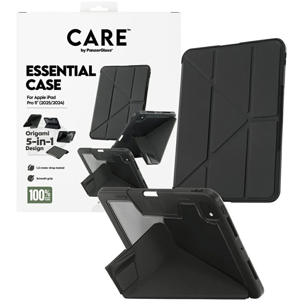 Schutzhülle für iPad Pro 11" 2025 / 2024, CARE by PanzerGlass TPU Essential Case, Schwarz-Transparent