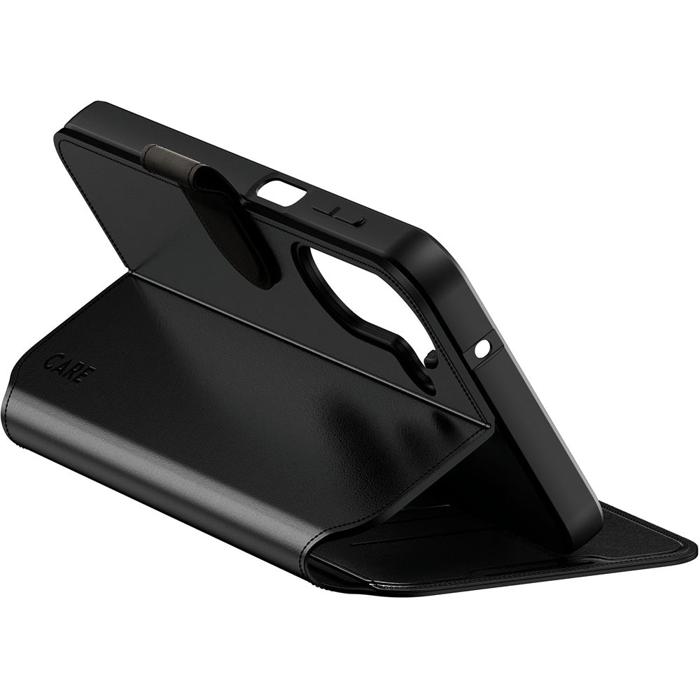 Handyhülle mit Klappe für Galaxy A27 5G, Care by PanzerGlass Wallet Case with Kickstand, Schwarz