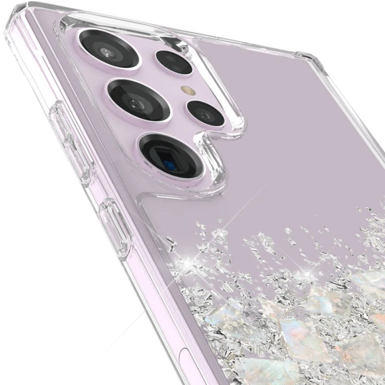 Schutzhülle Case Mate Karat a Touch of Pearl für Galaxy S23 Ultra, Glitzersilber