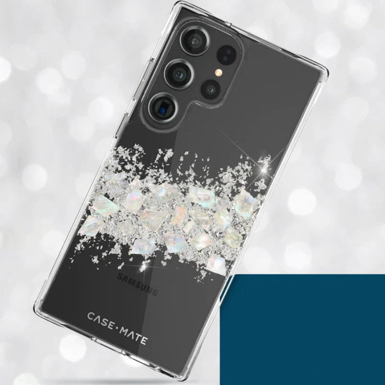 Schutzhülle Case Mate Karat a Touch of Pearl für Galaxy S23 Ultra, Glitzersilber