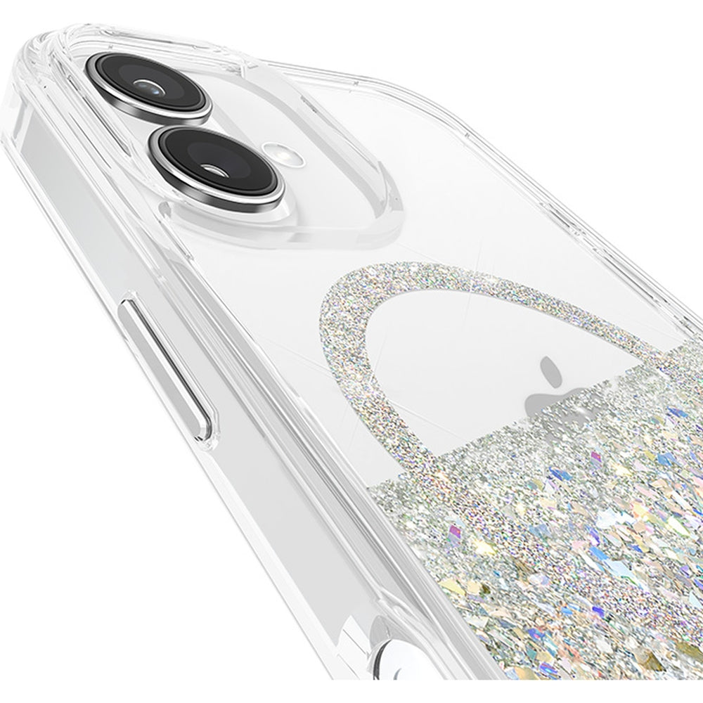 Handyhülle für iPhone 16, Case-Mate Karat Holographic Soap Bubble MagSafe, Transparent, schillernd mit silbernen Reflexen