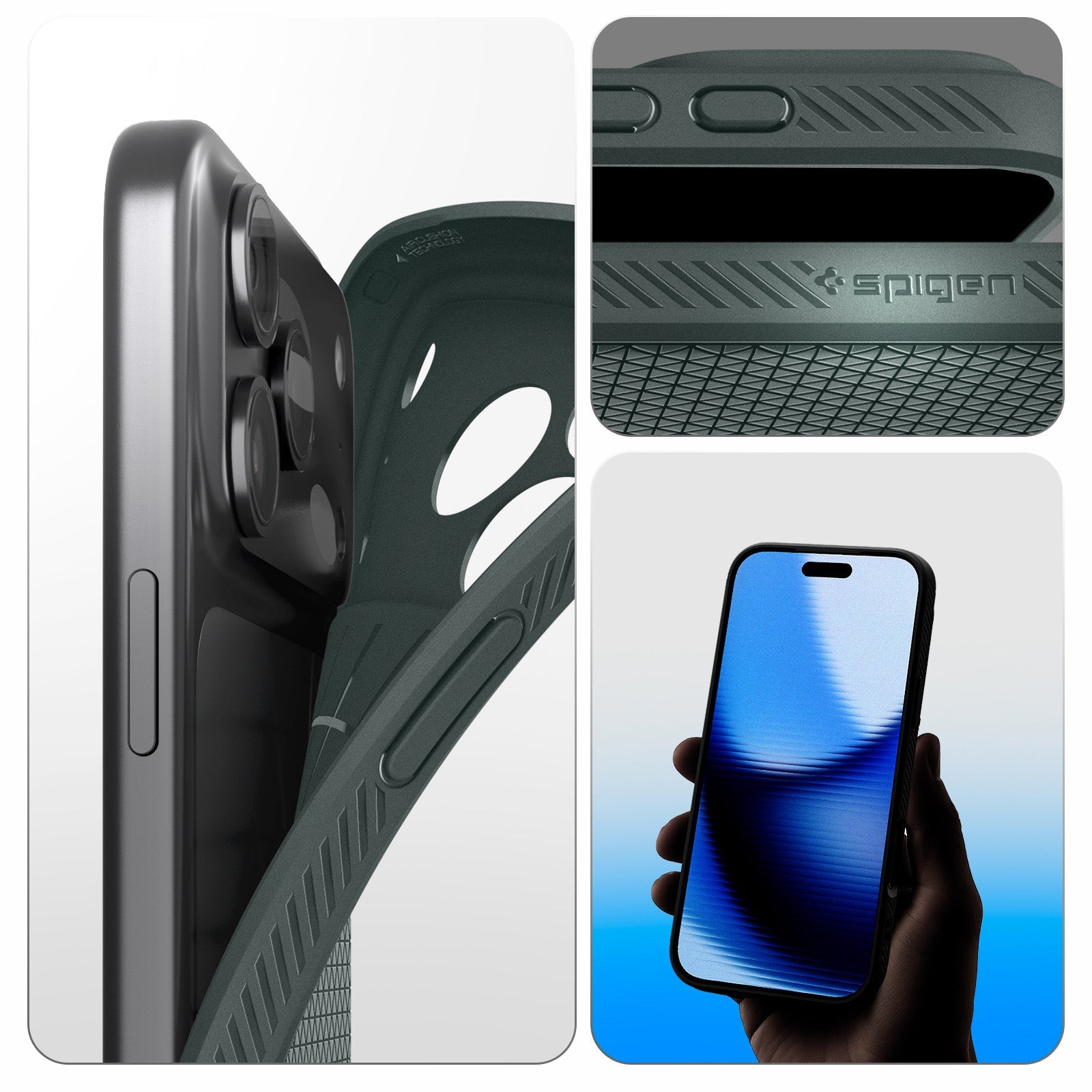 Handyhülle für iPhone 17 Pro Max, Spigen Liquid Air, Grün