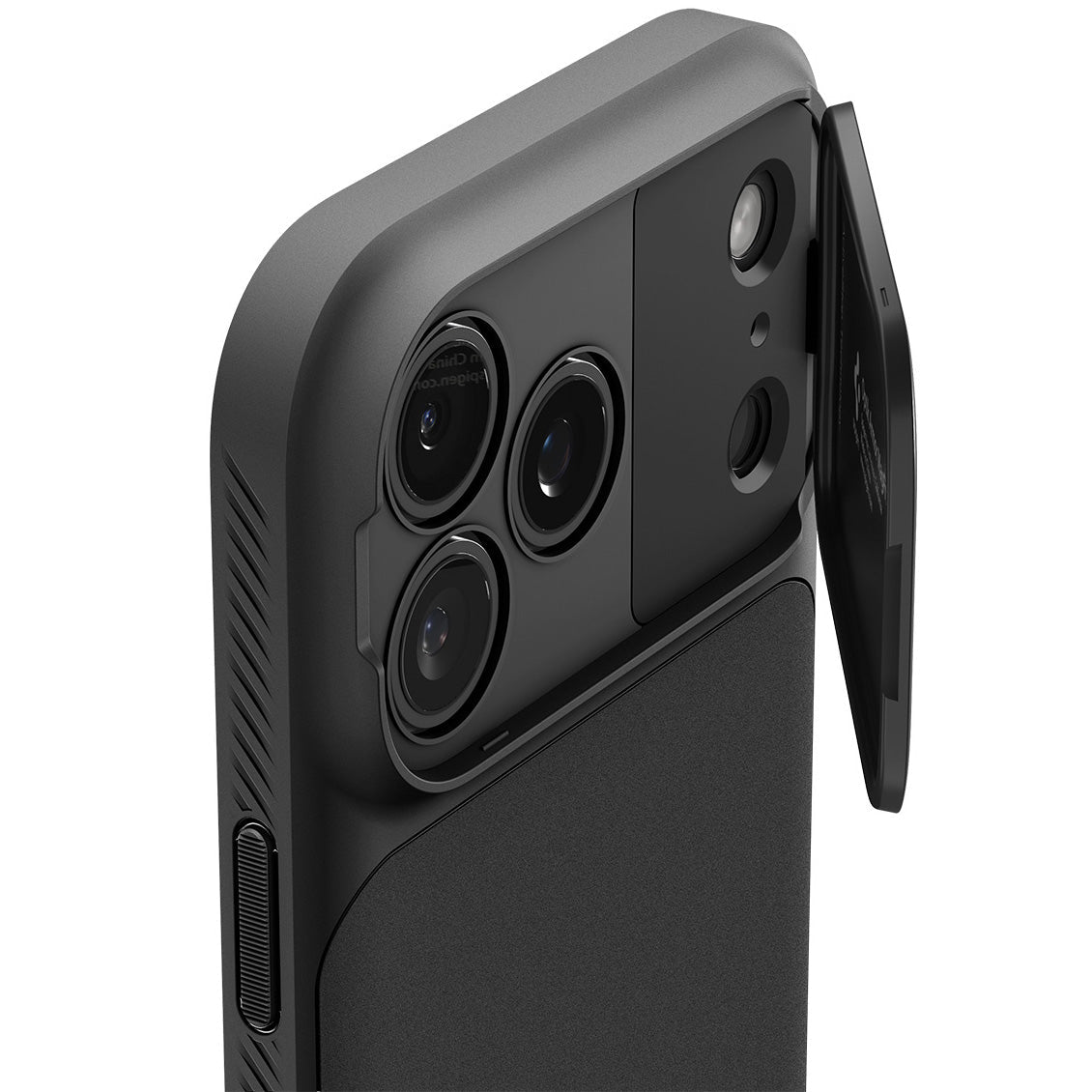 Handyhülle für iPhone 17 Pro, Spigen Optik Armor Mag mit MagSafe, Schwarz