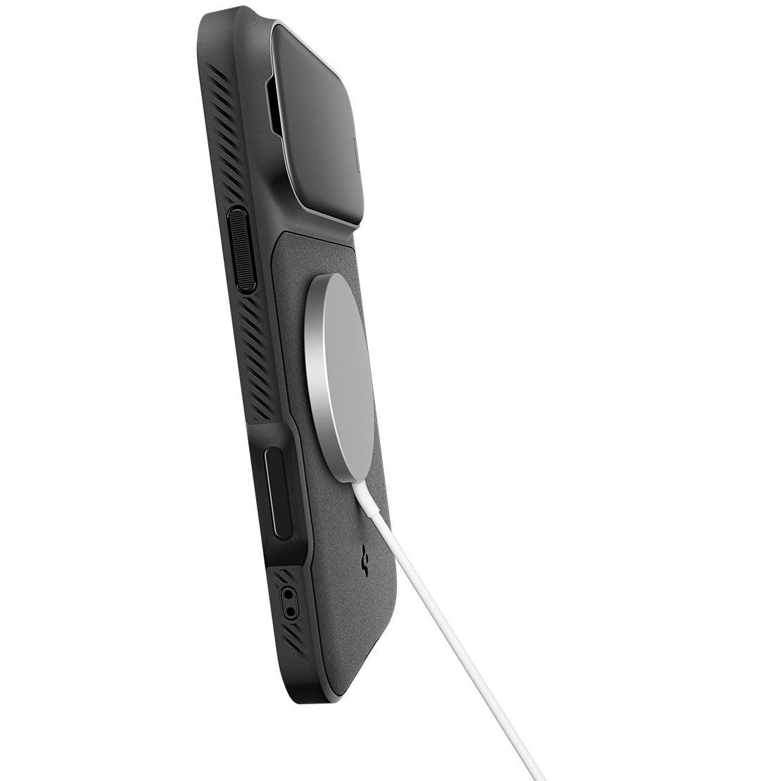 Handyhülle für iPhone 17 Pro Max, Spigen Optik Armor Mag mit MagSafe, Schwarz