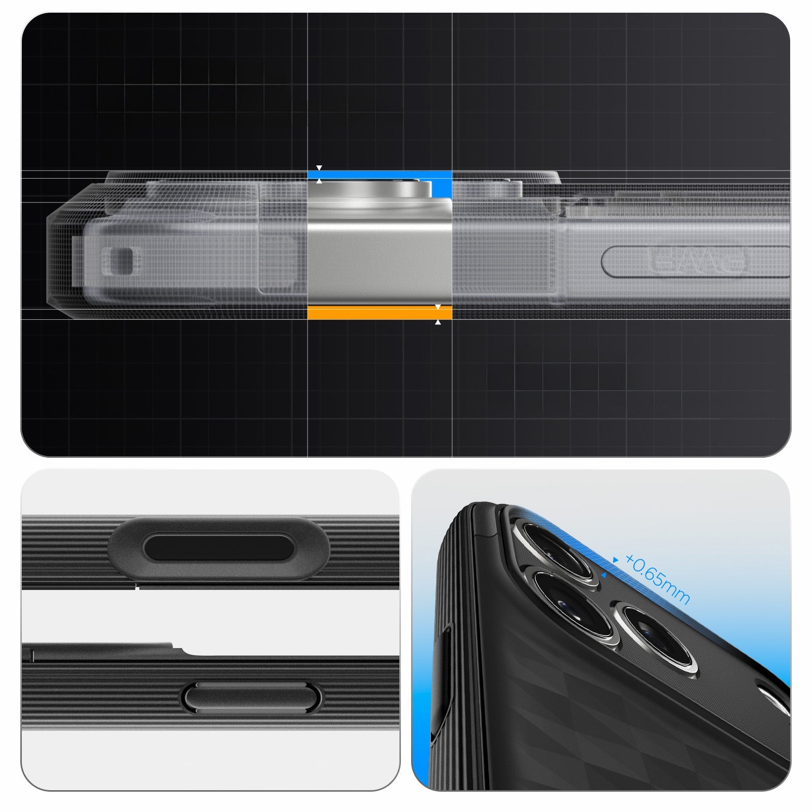 Handyhülle für iPhone 17 Pro, Spigen Parallax S Mag mit MagSafe, Schwarz