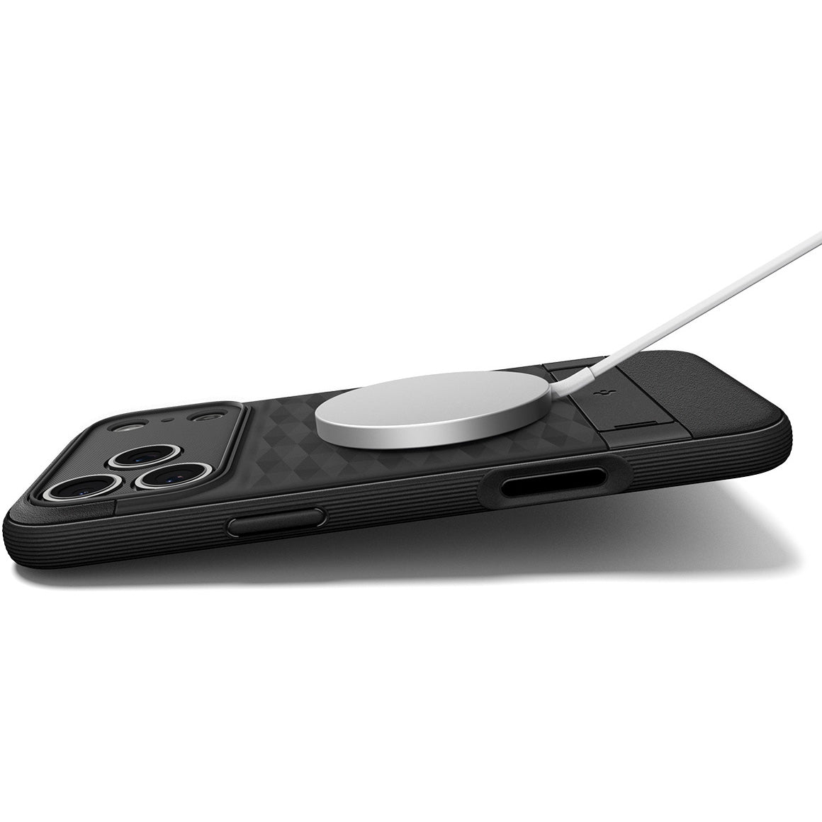 Handyhülle für iPhone 17 Pro, Spigen Parallax S Mag mit MagSafe, Schwarz