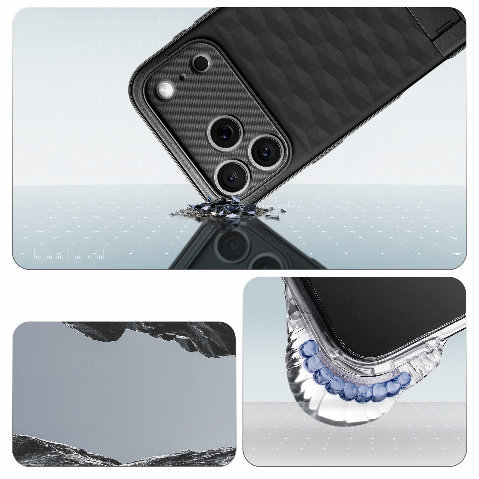 Handyhülle für iPhone 17 Pro Max, Spigen Parallax S Mag mit MagSafe, Schwarz