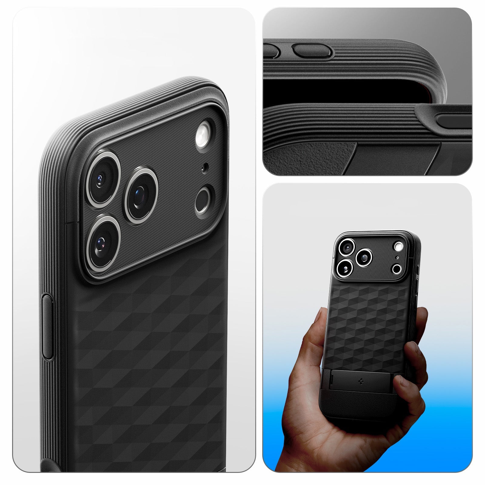 Handyhülle für iPhone 17 Pro Max, Spigen Parallax S Mag mit MagSafe, Schwarz