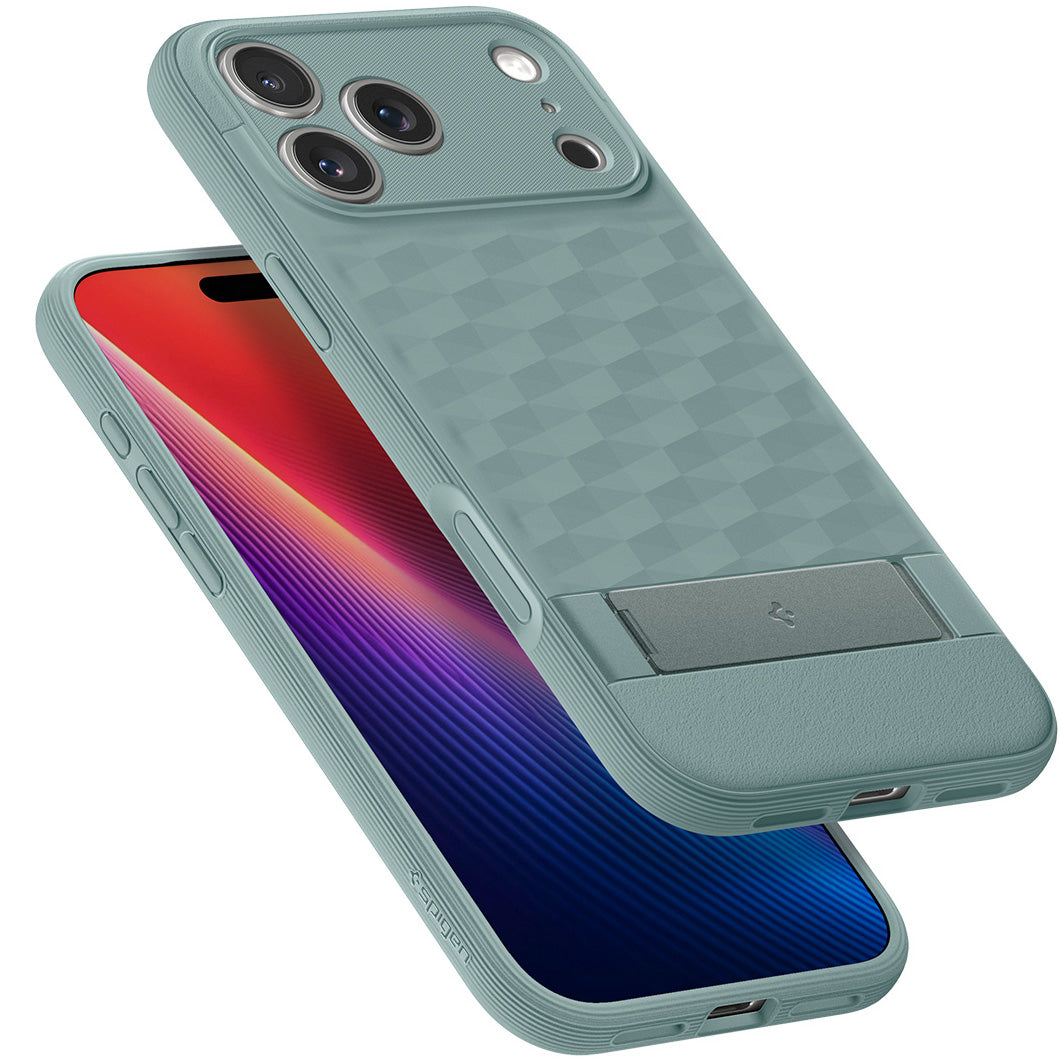 Handyhülle für iPhone 17 Pro, Spigen Parallax S Mag mit MagSafe, Grün
