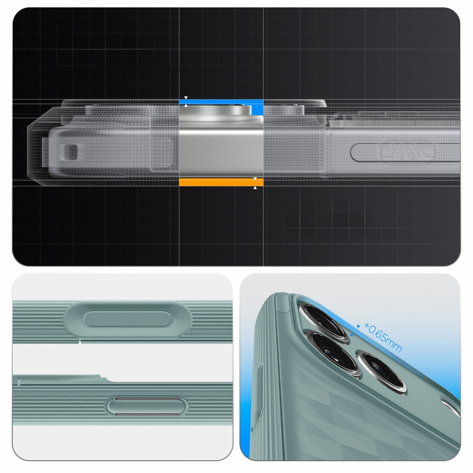 Handyhülle für iPhone 17 Pro, Spigen Parallax S Mag mit MagSafe, Grün