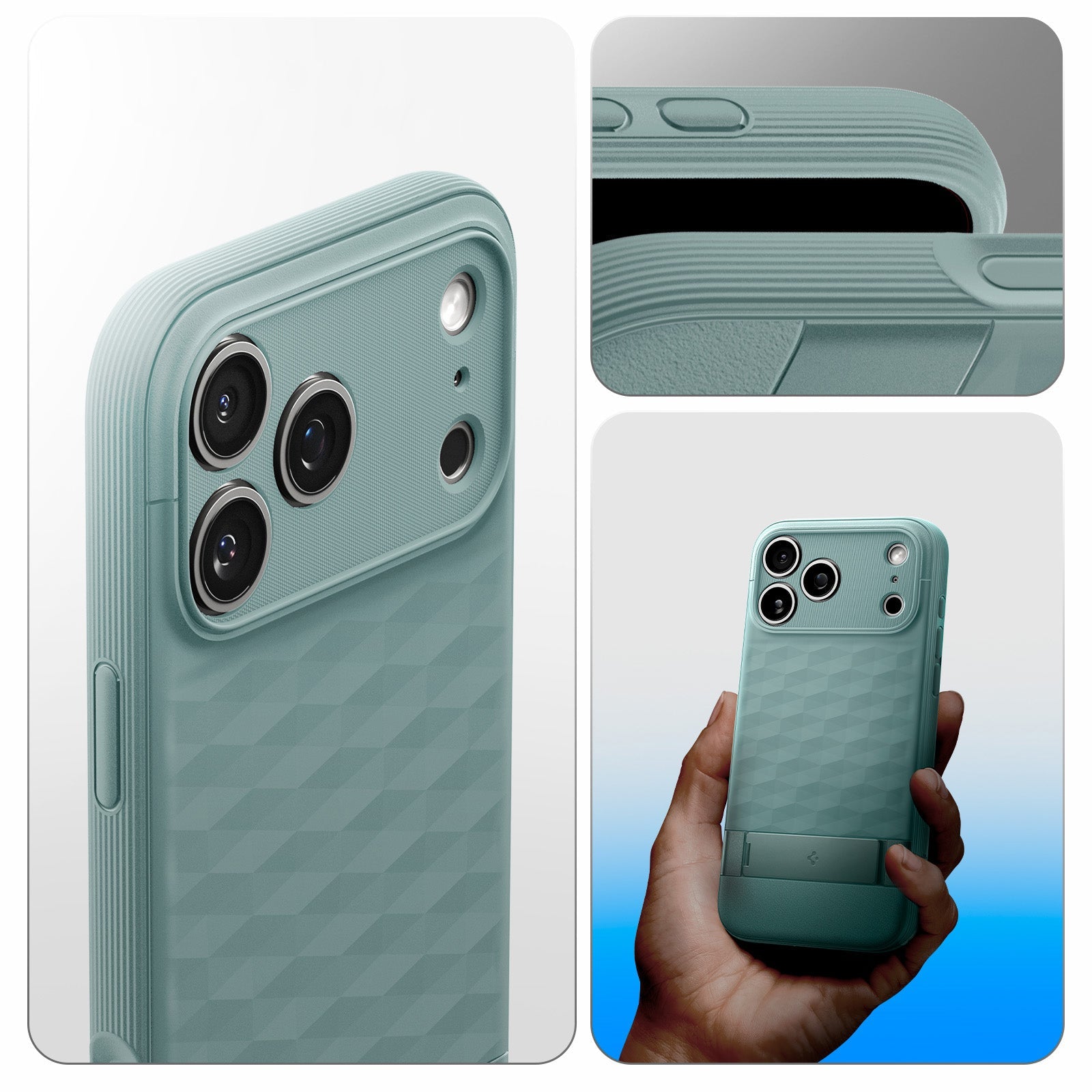 Handyhülle für iPhone 17 Pro, Spigen Parallax S Mag mit MagSafe, Grün