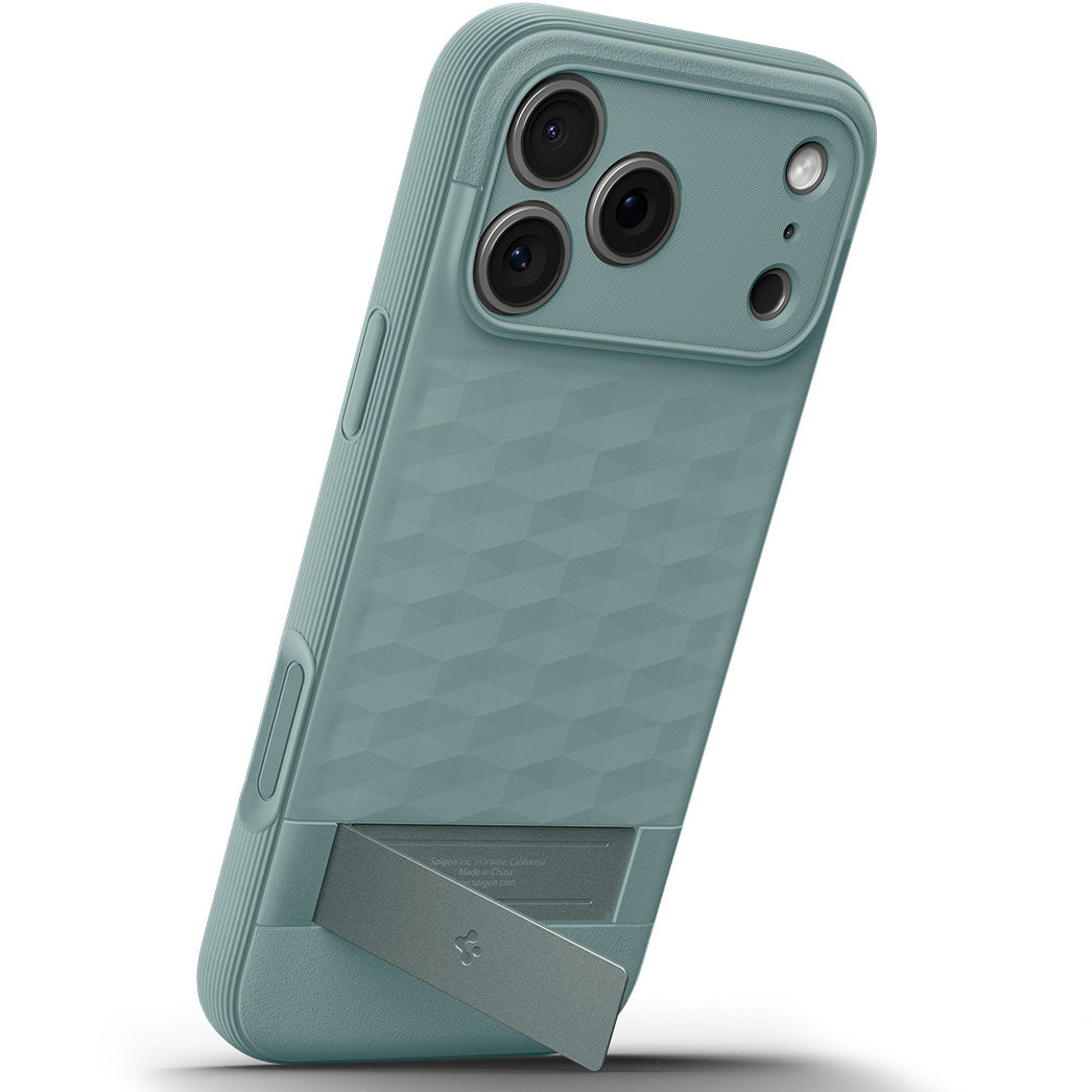 Handyhülle für iPhone 17 Pro, Spigen Parallax S Mag mit MagSafe, Grün