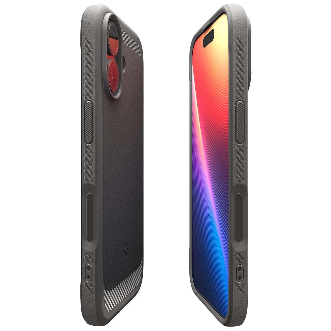 Handyhülle für iPhone 17, Spigen Rugged Armor Mag mit MagSafe, Grau