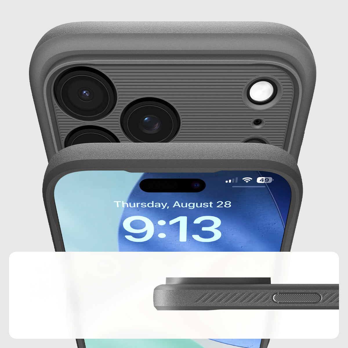 Handyhülle für iPhone 17 Pro, Spigen Rugged Armor Mag mit MagSafe, Grau