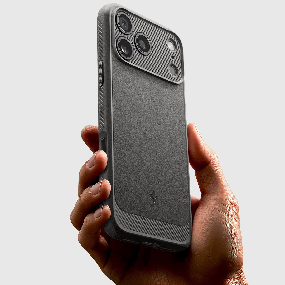 Handyhülle für iPhone 17 Pro, Spigen Rugged Armor Mag mit MagSafe, Grau
