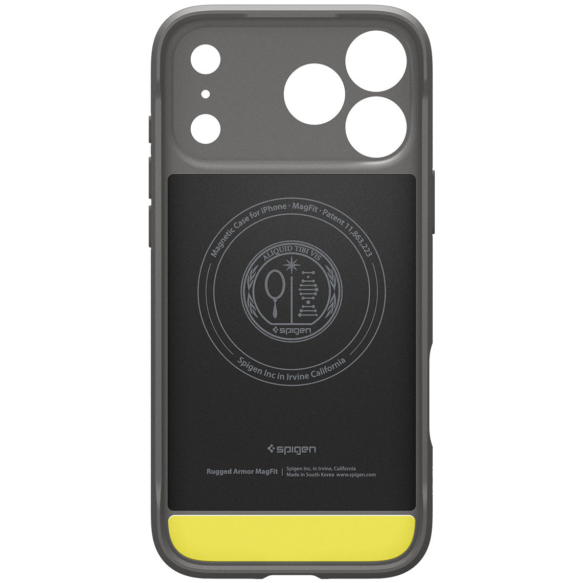 Handyhülle für iPhone 17 Pro, Spigen Rugged Armor Mag mit MagSafe, Grau