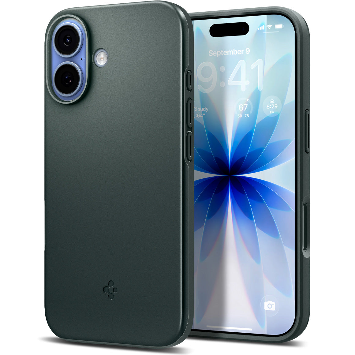 Handyhülle für iPhone 17, Spigen Thin Fit Mag mit MagSafe, Grün