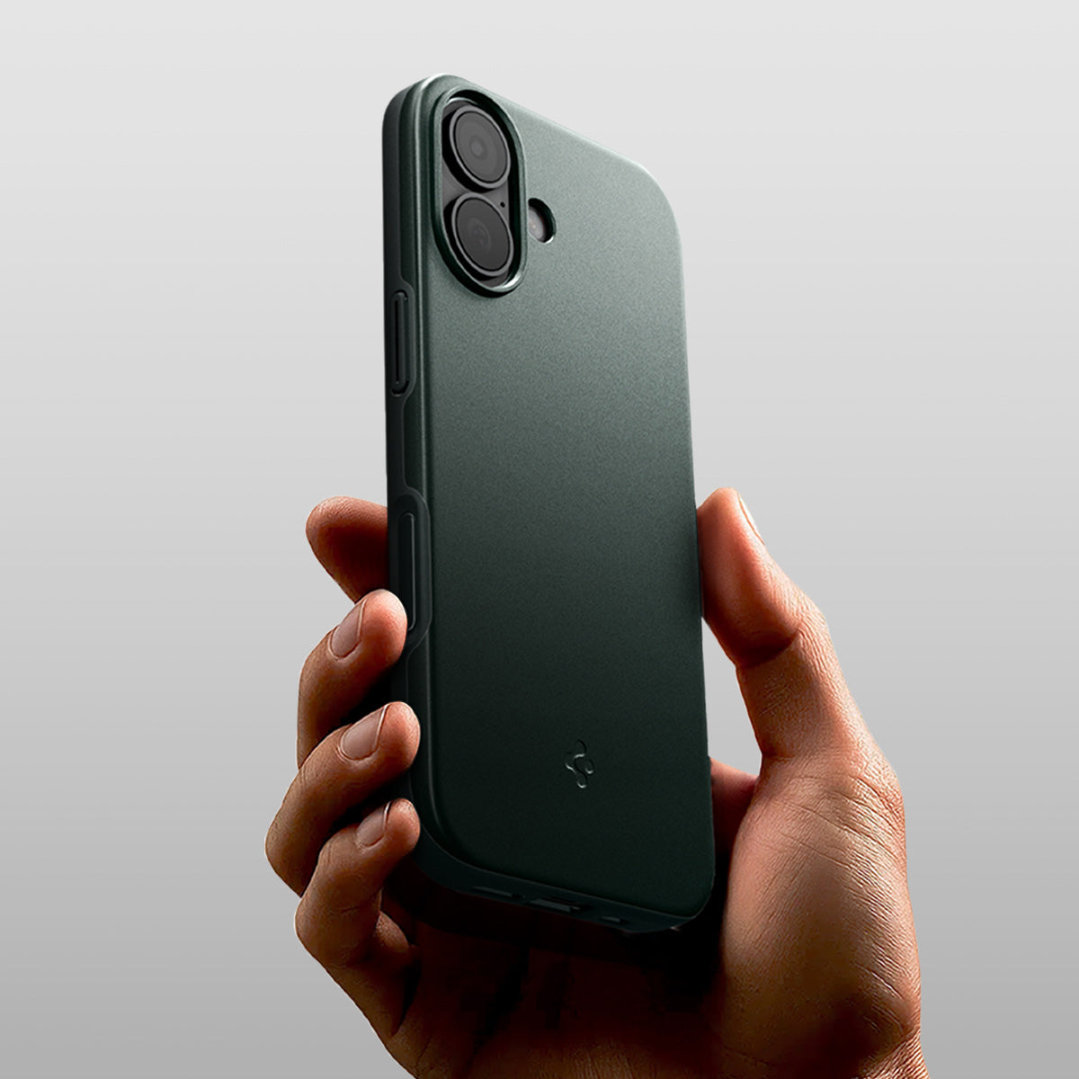 Handyhülle für iPhone 17, Spigen Thin Fit Mag mit MagSafe, Grün