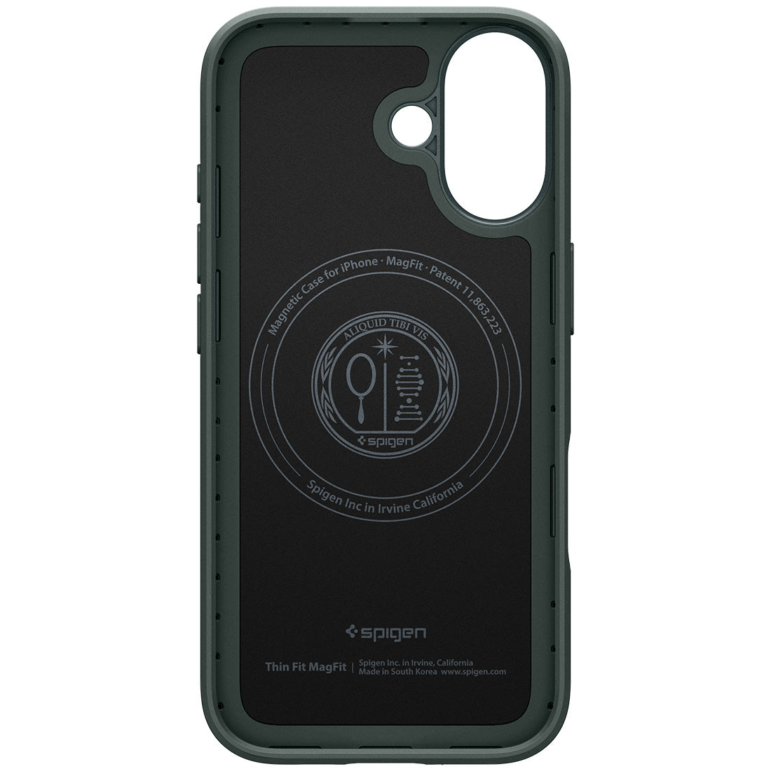 Handyhülle für iPhone 17, Spigen Thin Fit Mag mit MagSafe, Grün