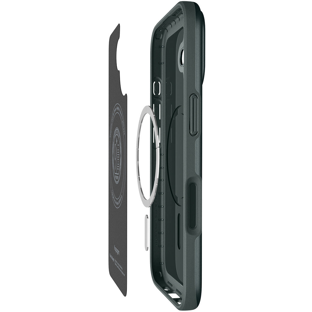Handyhülle für iPhone 17, Spigen Thin Fit Mag mit MagSafe, Grün