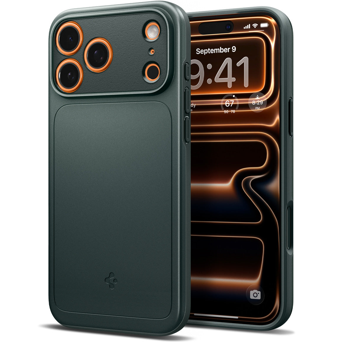 Handyhülle für iPhone 17 Pro, Spigen Thin Fit Mag mit MagSafe, Grün