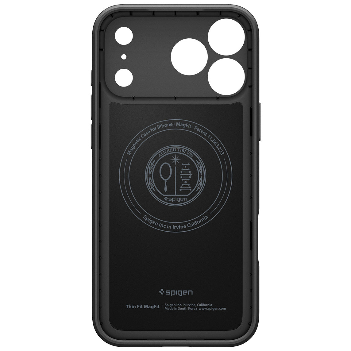 Handyhülle für iPhone 17 Pro, Spigen Thin Fit Mag mit MagSafe, Schwarz
