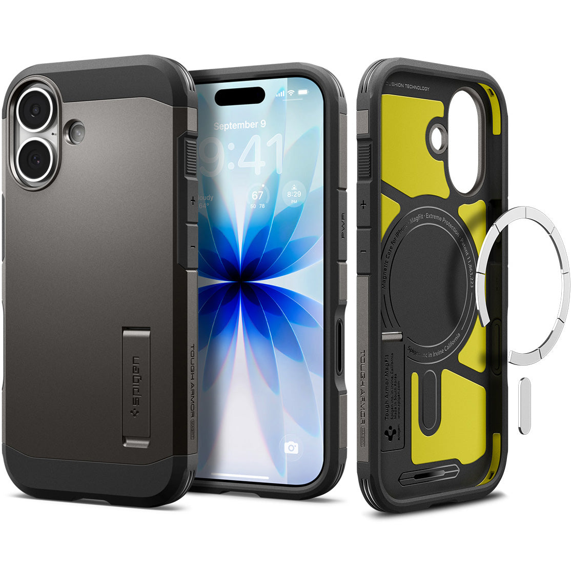 Handyhülle für iPhone 17, Spigen Tough Armor T Mag (CC) mit MagSafe, Rotguss