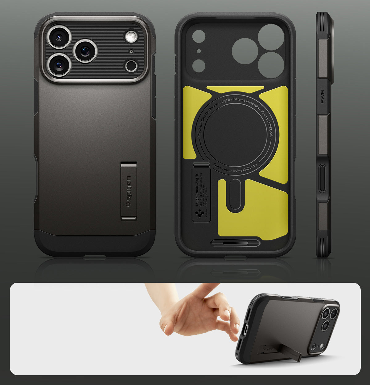 Handyhülle für iPhone 17 Pro Max, Spigen Tough Armor T Mag (CC) mit MagSafe, Rotguss
