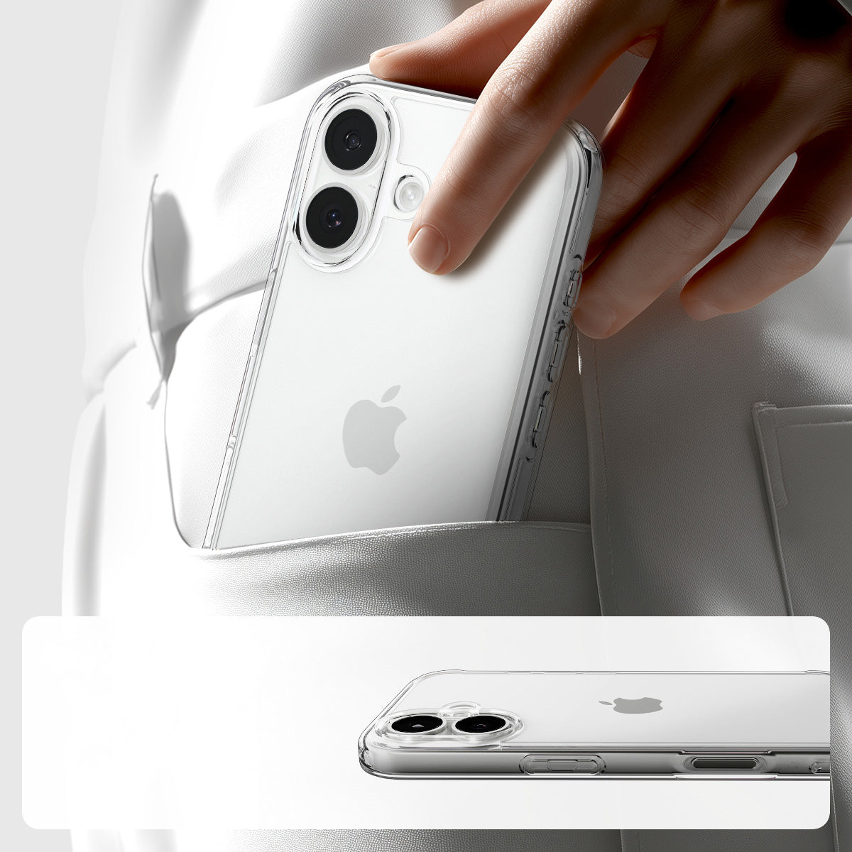 Handyhülle für iPhone 17, Spigen Ultra Hybrid, Transparent