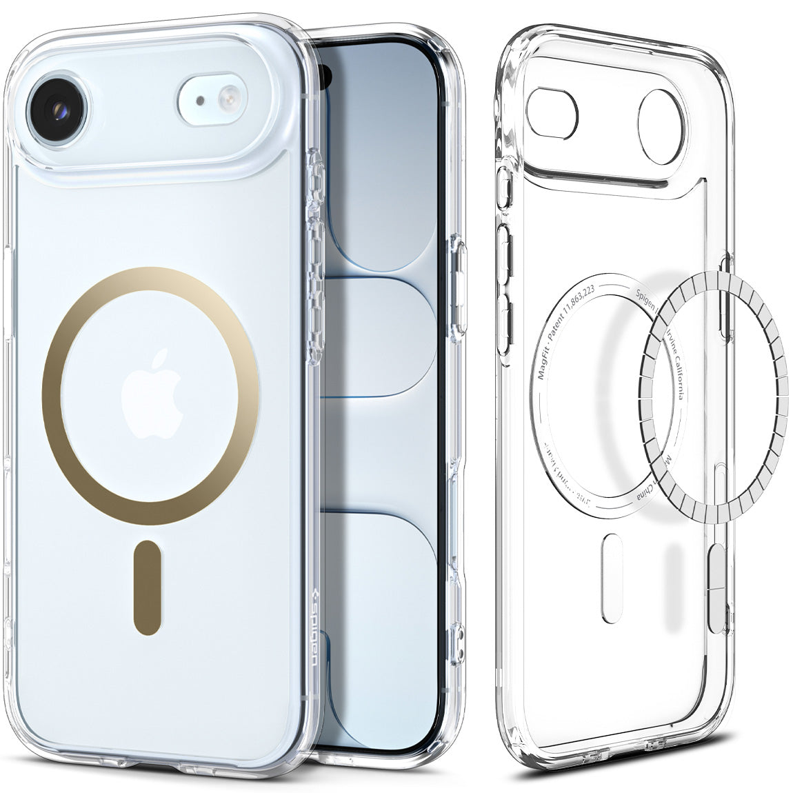Handyhülle für iPhone Air, Spigen Ultra Hybrid Mag mit MagSafe, Transparent-Golden
