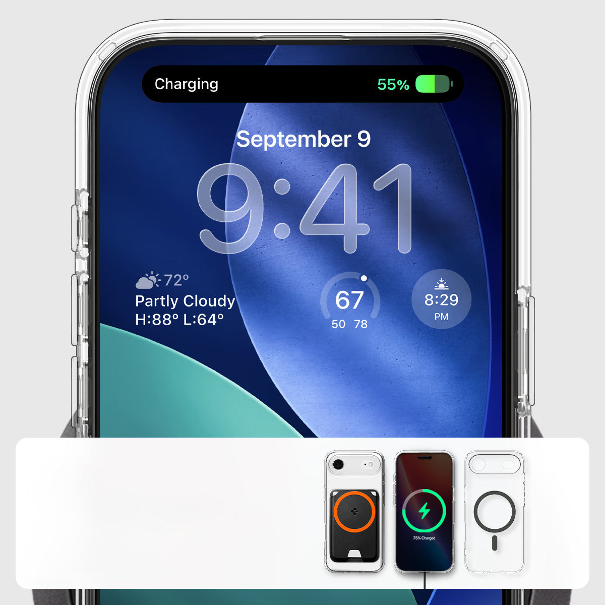 Handyhülle für iPhone Air, Spigen Ultra Hybrid Mag mit MagSafe, Transparent-Grau