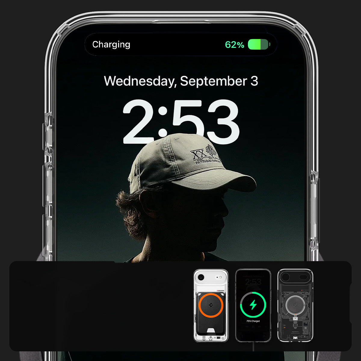 Handyhülle für iPhone Air, Spigen Ultra Hybrid Mag mit MagSafe, Transparent-Gemustert (Neo One)