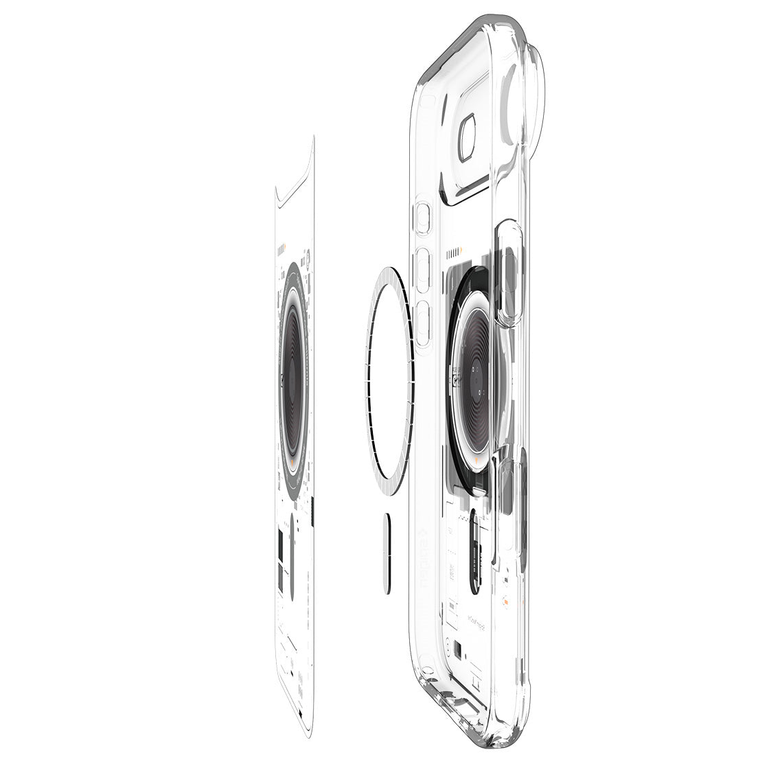 Handyhülle für iPhone Air, Spigen Ultra Hybrid Mag mit MagSafe, Transparent-Gemustert (Neo One)