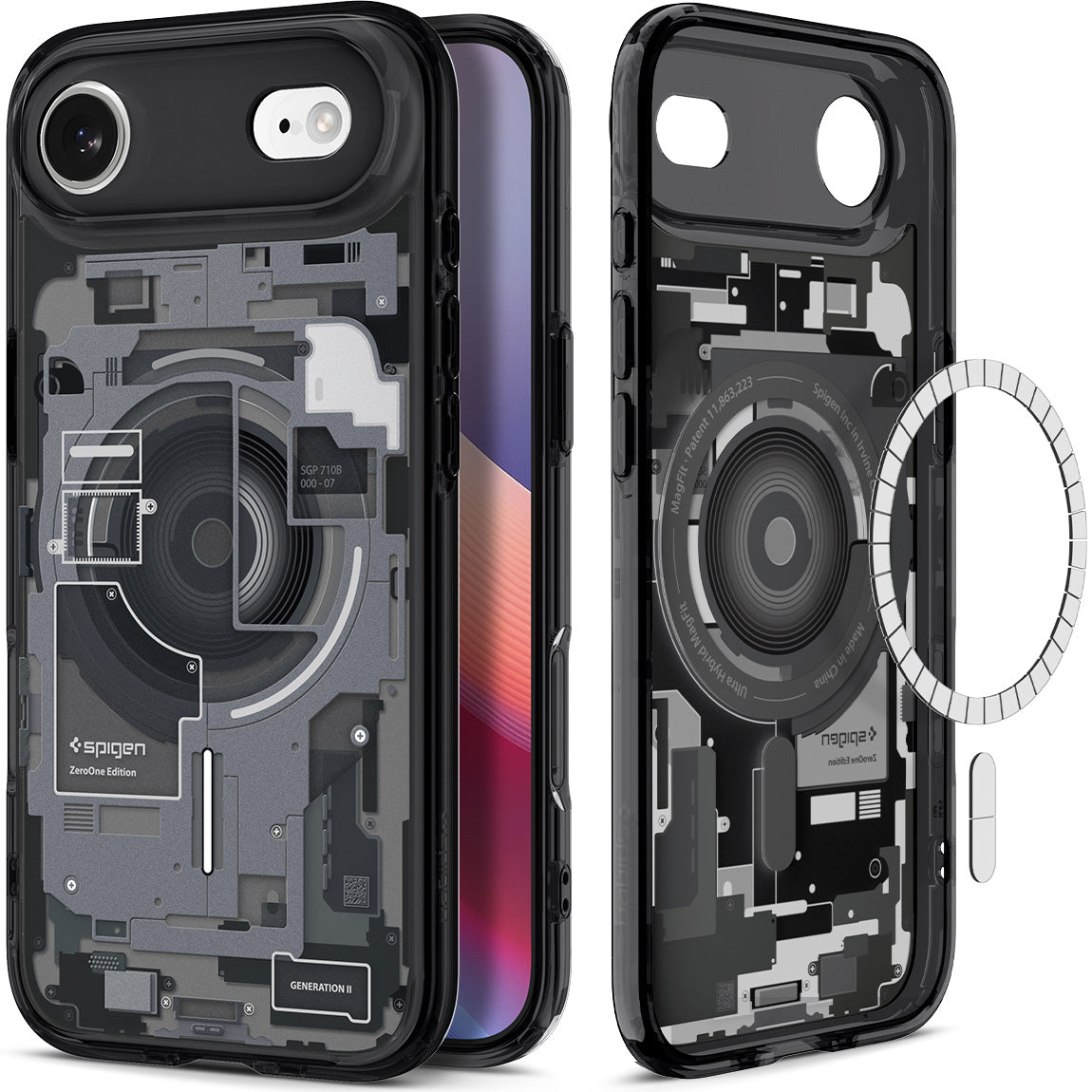 Handyhülle für iPhone Air, Spigen Ultra Hybrid Mag mit MagSafe, Rauchfarben-Grau (Zero One)