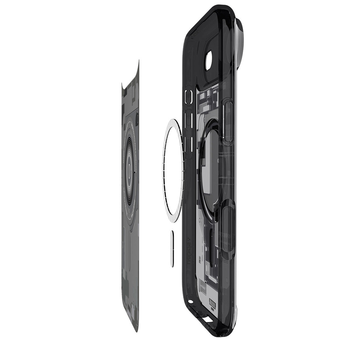 Handyhülle für iPhone Air, Spigen Ultra Hybrid Mag mit MagSafe, Rauchfarben-Grau (Zero One)