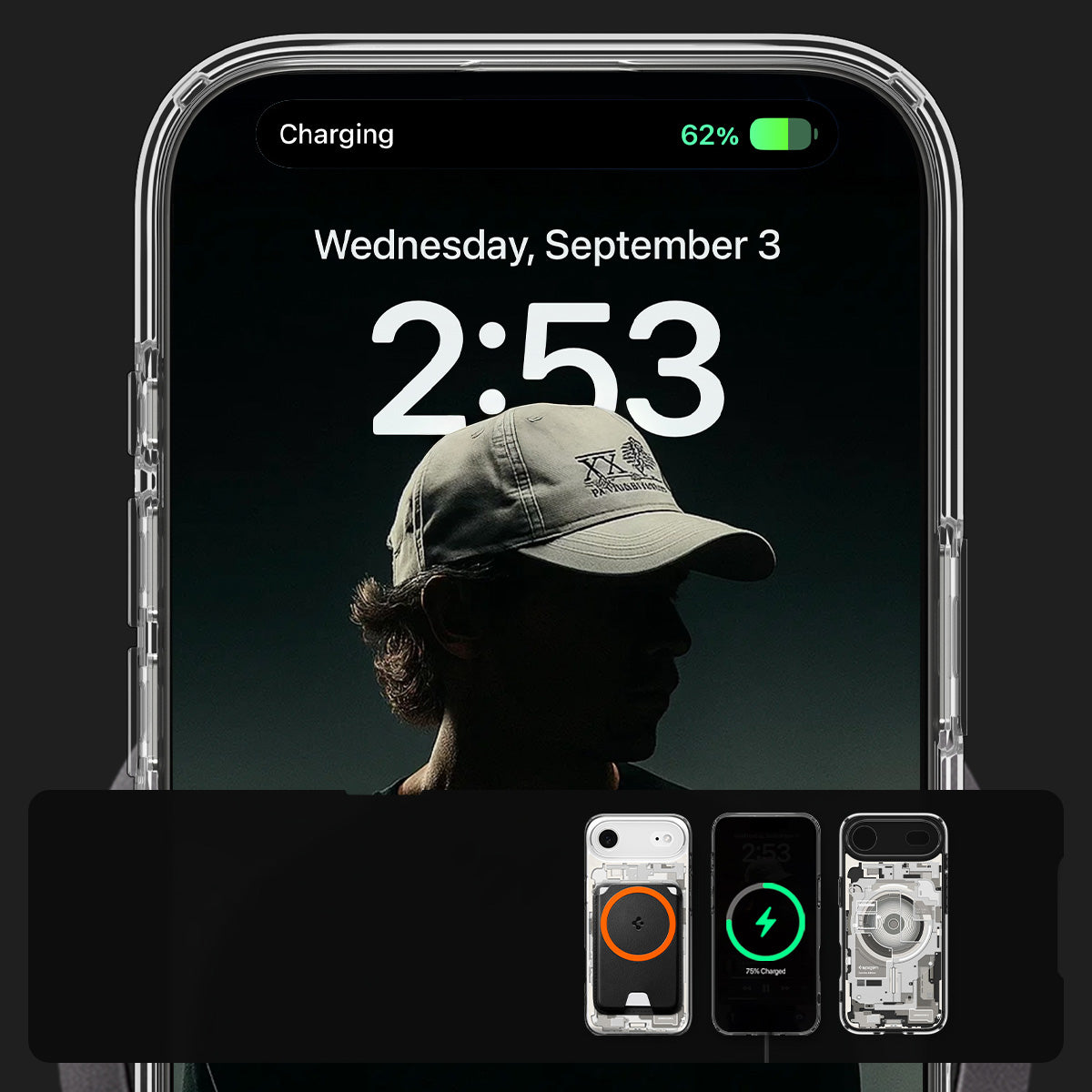 Handyhülle für iPhone Air, Spigen Ultra Hybrid Mag mit MagSafe, Beige-Transparent (Zero One)
