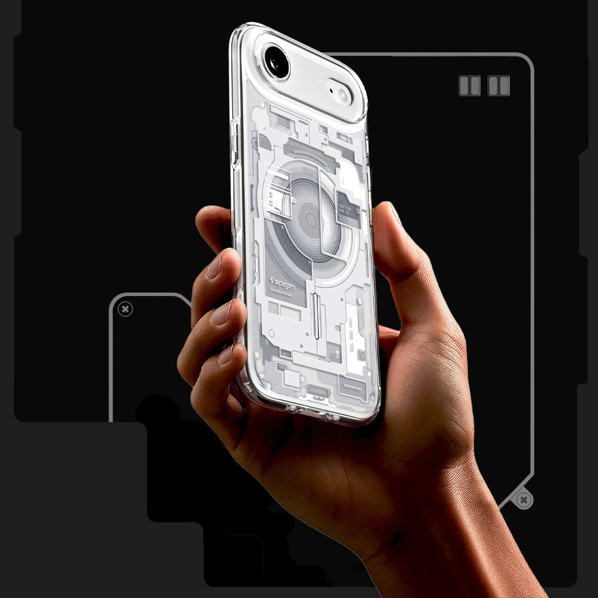 Handyhülle für iPhone Air, Spigen Ultra Hybrid Mag mit MagSafe, Weiß-Grau (Zero One)