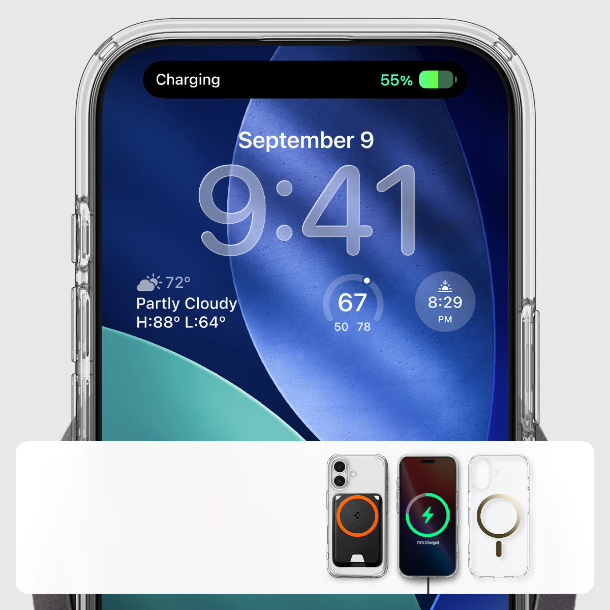 Handyhülle für iPhone 17, Spigen Ultra Hybrid Mag mit MagSafe, Transparent-Golden